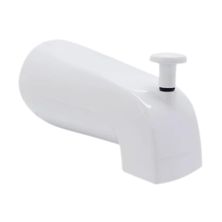Westbrass 5-1/4" Front Diverter Tub Spout with Tip-Toe Drain and 2-Hole Overflow Trim CO531-26
