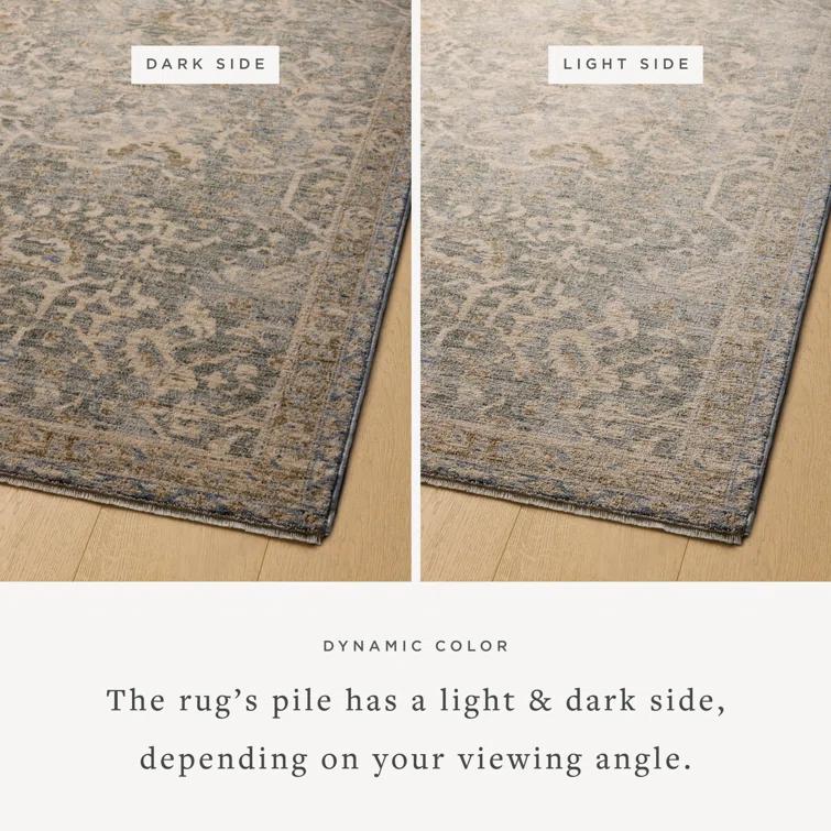 Junie I Rug Magnolia Home by Joanna Gaines x Loloi - Blue and Natural / 6'7" x 9'10"