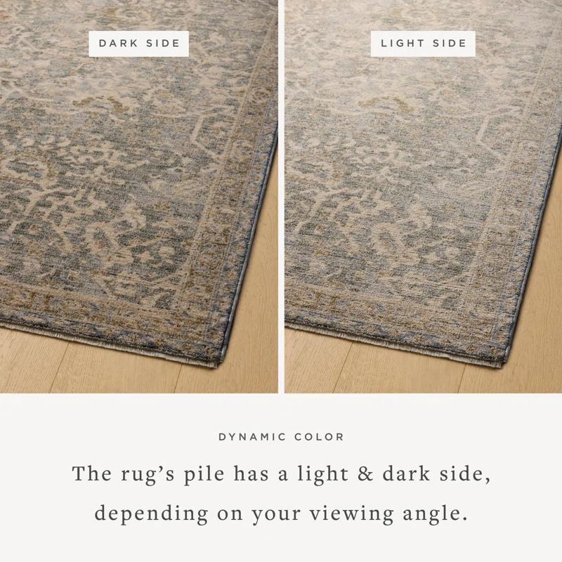 Junie I Rug Magnolia Home by Joanna Gaines x Loloi - Blue and Natural / 6'7" x 9'10"