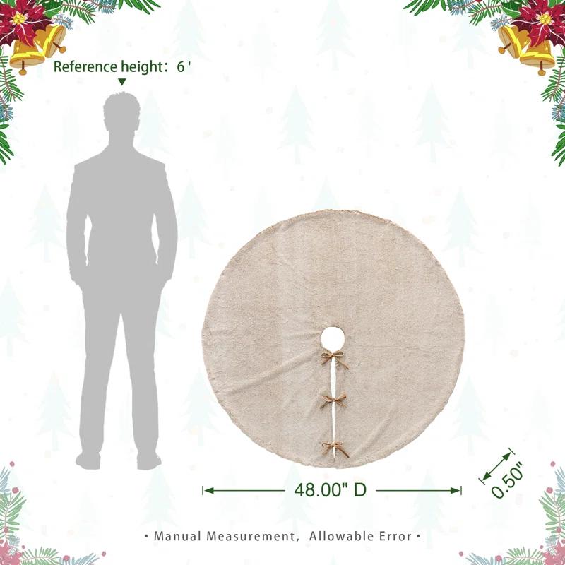 Glitzhome Solid Color Faux Fur Tree Skirt