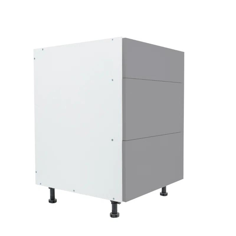 Cambridge Ready to assemble Matte Gray Base Kitchen Cabinet, 3 Drawer