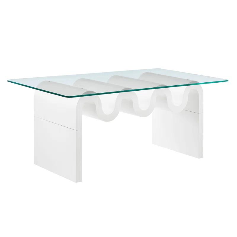 Modway Ondine Glass Top Coffee Table In Spiced Apple