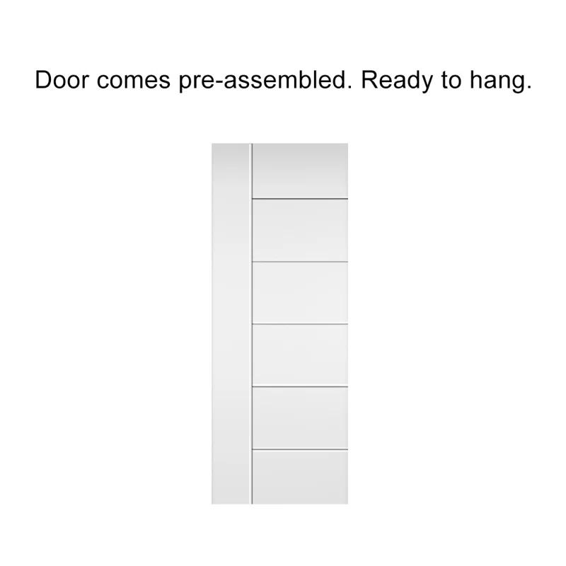 Calhome Hollow Paneled Painted with Installation Hardware Kit Barn Door