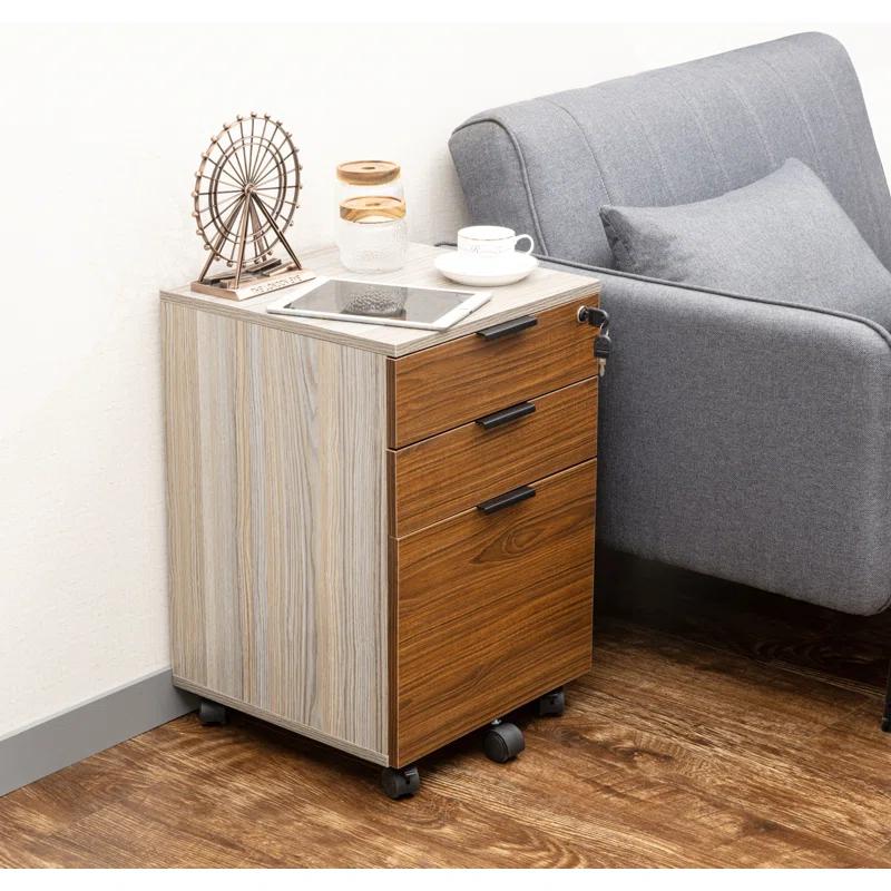 Zipcode Design™ Gosser Home File Cabinet with Wheels - 3-Drawer Mobile Vertical Storage