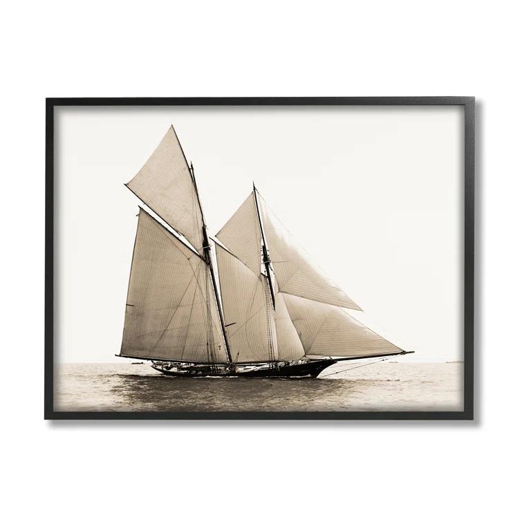 Stupell Industries Az-988-Framed " Vintage Sailboat Photography " by Graffi*Tee Studios