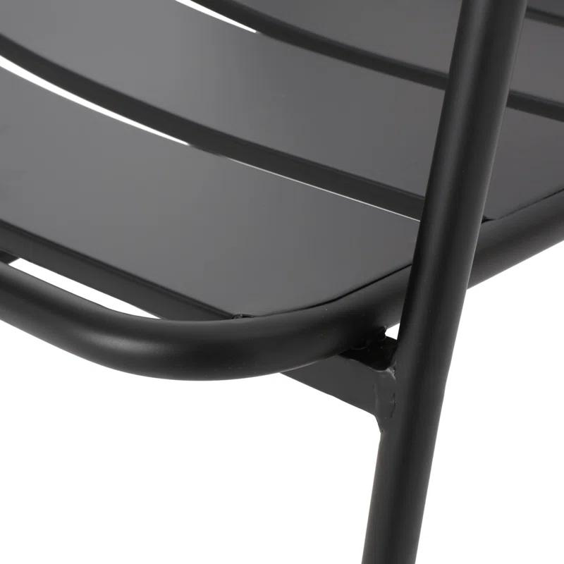 Hokku Designs Modern Metal Frame Outdoor Dining Chairs (Set of 2)