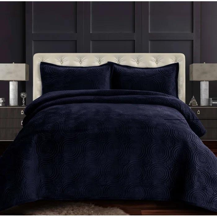 Tribeca Living Capri Velvet Quilt Set