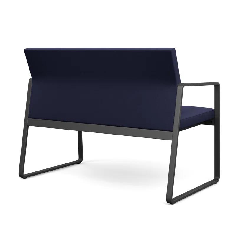 Lesro Gansett Waiting Reception Loveseat Metal Frame No Center Arms