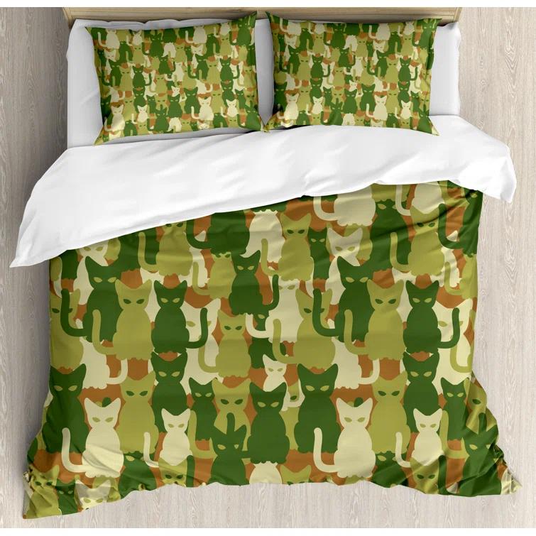 Ambesonne Camo Modern & Contemporary Duvet Cover Set