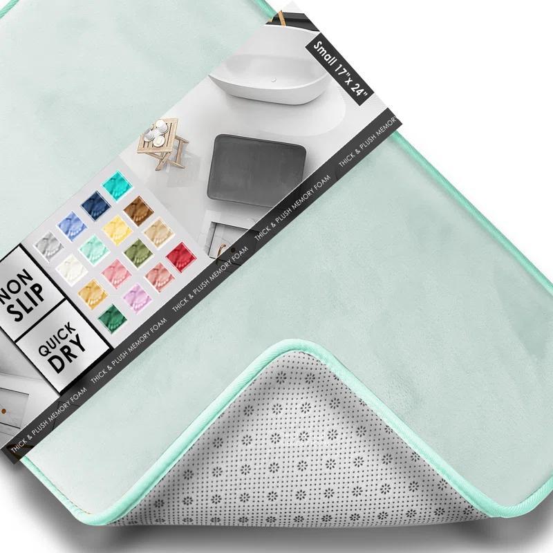 Ultra Soft and Absorbent Memory Foam Bath Rug Set with Non-Slip Backing