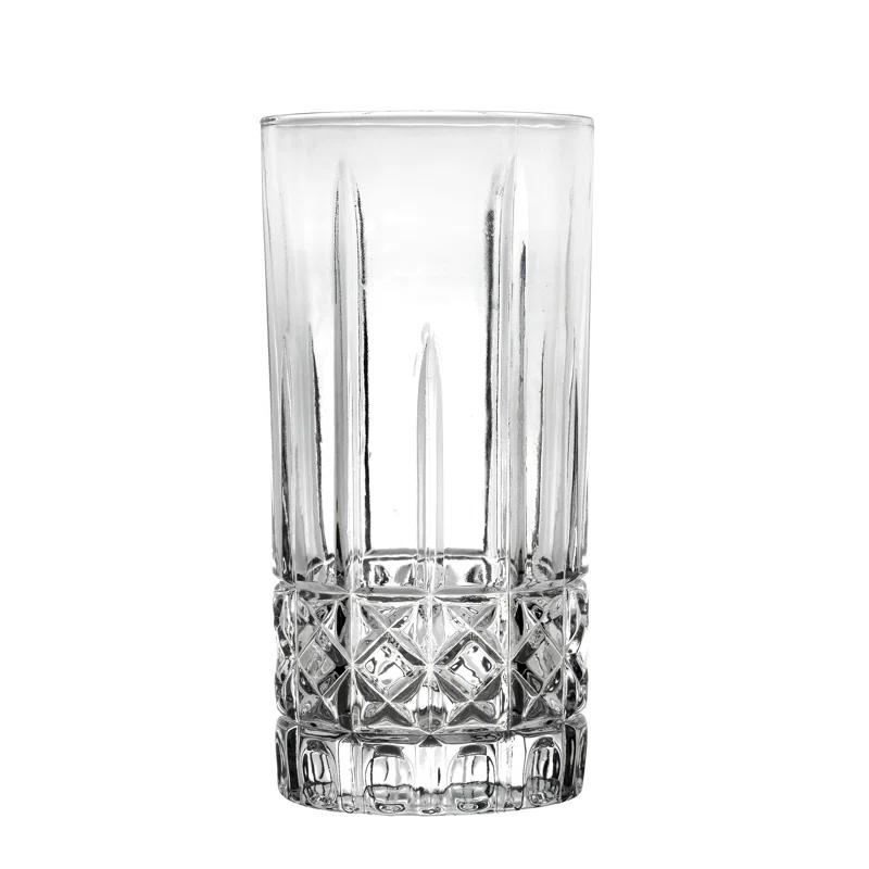 Lorren Home Trends Lorren Home Trends Tall 12 Ounce Drinking Glass-Textured Cut Glass (Set of 6)