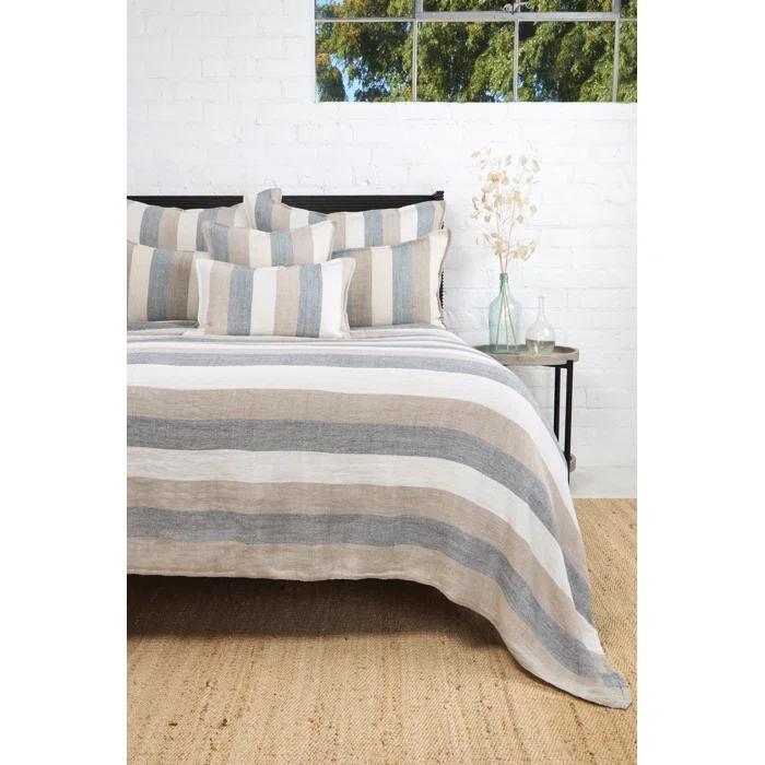 Monterey Striped Linen Throw Pillow