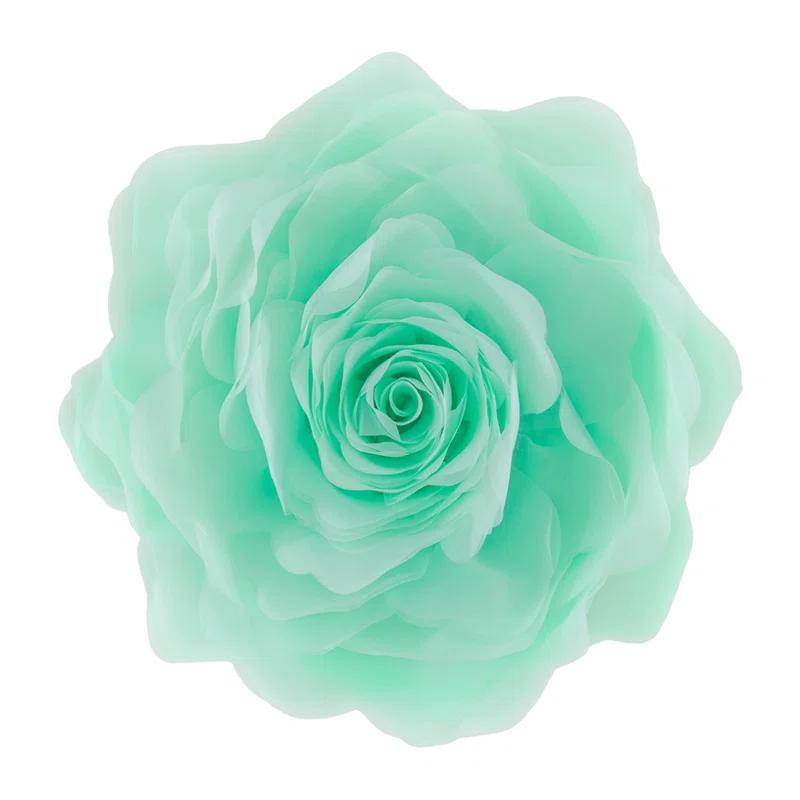 JWH Simulation Rose Flower Throw Pillow Decorative Round Floral Accent Pillow Cover & Insert