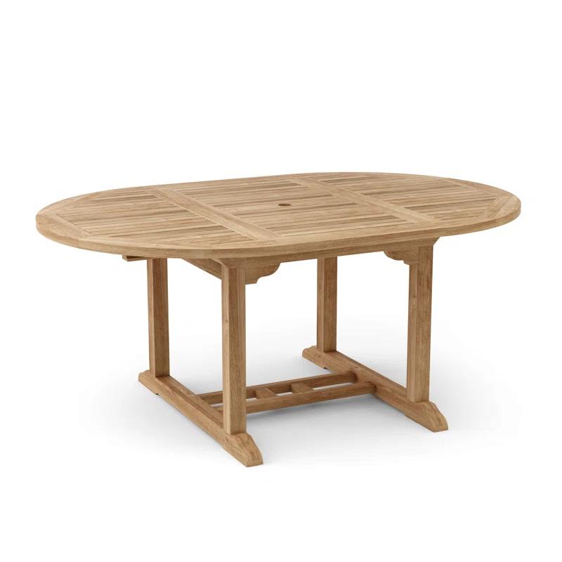 Anderson Teak Bahama Extendable Oval Teak Outdoor Folding Dining Table