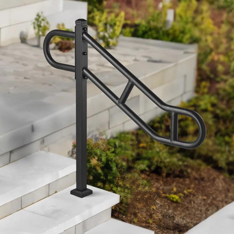 VEVOR VEVOR Single Post Handrail for Outdoor 1-3 Step 40.5" Stair Handrail Floor Mount