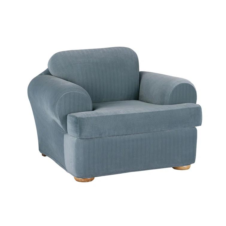 Sure Fit Stretch Pinstripe T-Cushion Armchair Slipcover