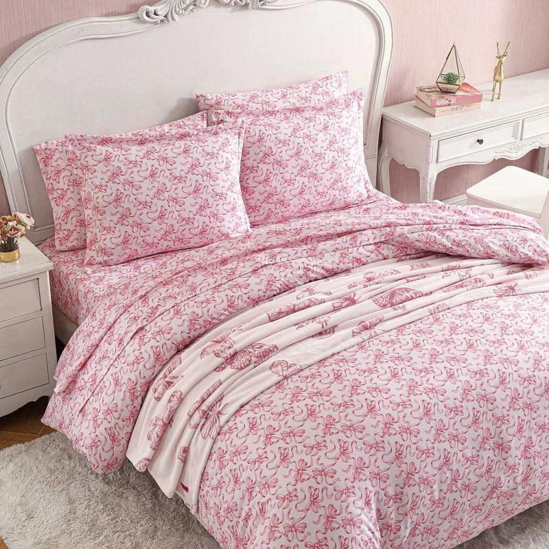 Betsey Johnson Betsey Johnson Ballet Bows Pink Reversible Duvet Cover Set