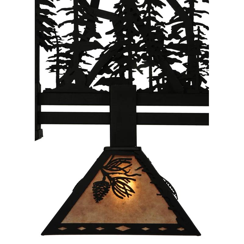 Meyda Lighting Rustic Lodge 4 - Light Black Kitchen Island Pendant