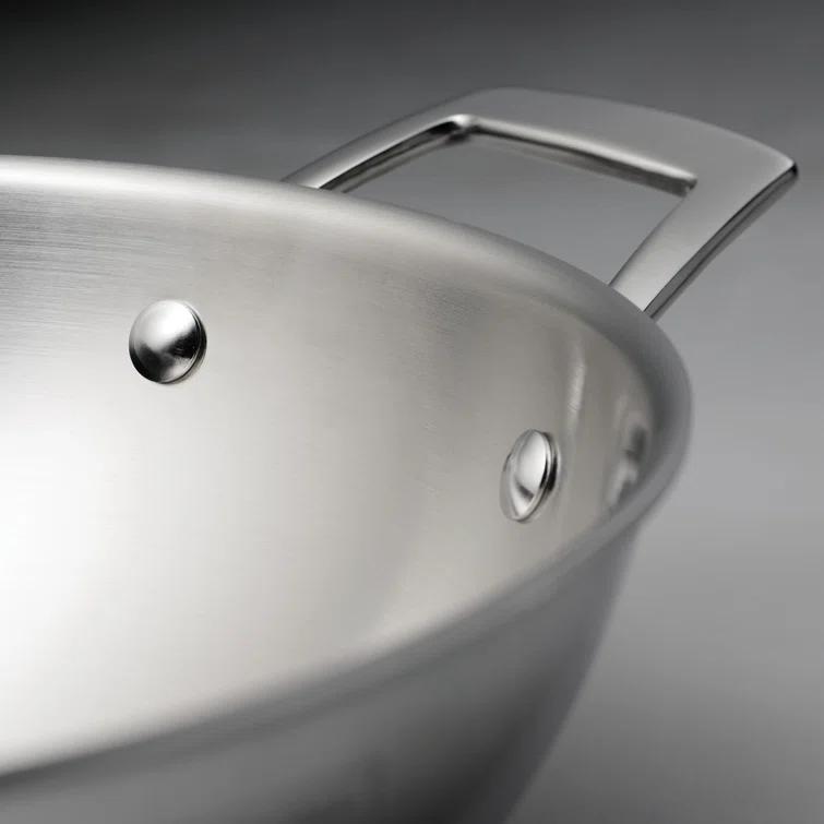 Tramontina Tramontina Utsava Tri-Ply Clad Stainless Steel Kadai with Lid, Kadhai Pot for Indian Cooking