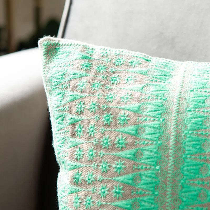 Safavieh Priya Embroidered Linen Reversible Throw Pillow