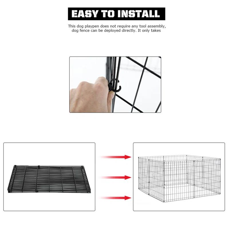 BestPet Puppy Pet Playpen 8 Panel Indoor Outdoor Metal Protable Folding Animal Exercise Dog Fence