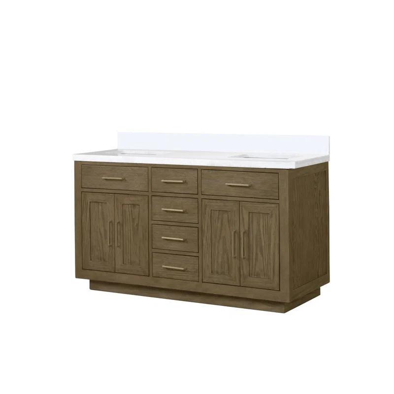 Abbey 60 in W x 22 in D Double Bath Vanity and White Quartz Top