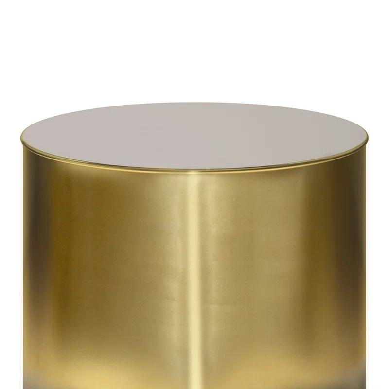 Simpli Home Curtis 16"W Metal Industrial End Table with Cylinder Design and Ombre Finish, Assembled