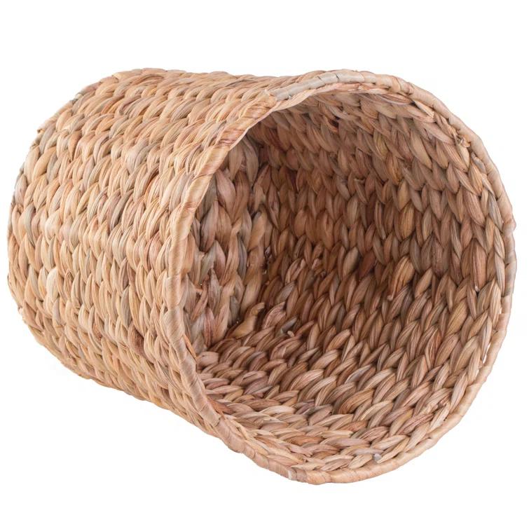 Vintiquewise Natural Wicker Water Hyacinth Open Waste Basket - 4 Gallons