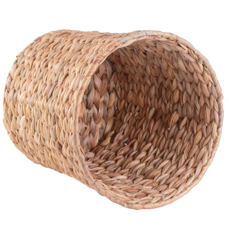 Vintiquewise Natural Wicker Water Hyacinth Open Waste Basket - 4 Gallons
