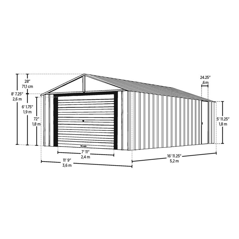 Arrow Murryhill 12 ft. W x 17 ft. D Metal Storage Shed
