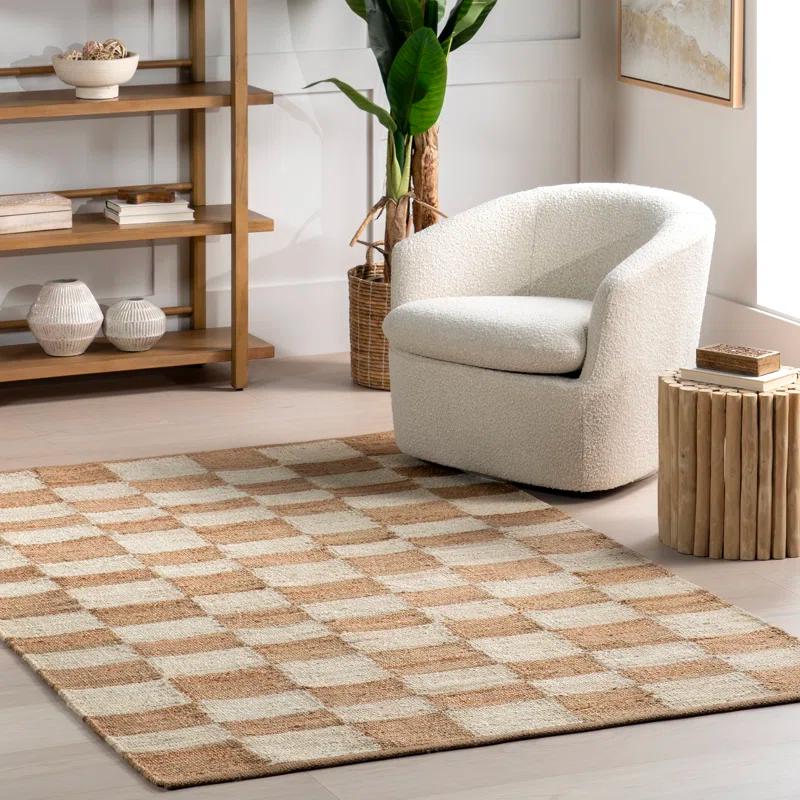 Hokku Designs Izara Checkered Jute Area Rug