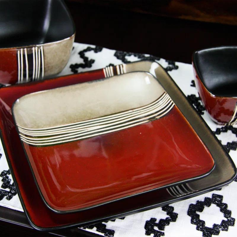 Garley 16 Piece Stoneware Dinnerware Set - Service for 4