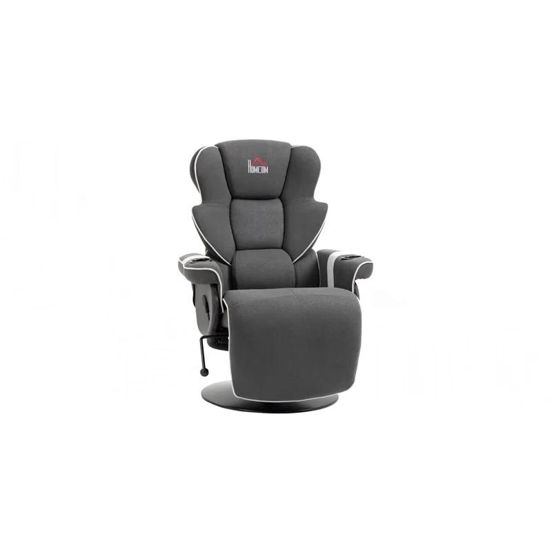 HomCom Faux Leather Manual Swivel Ergonomic Recliner | Wayfair