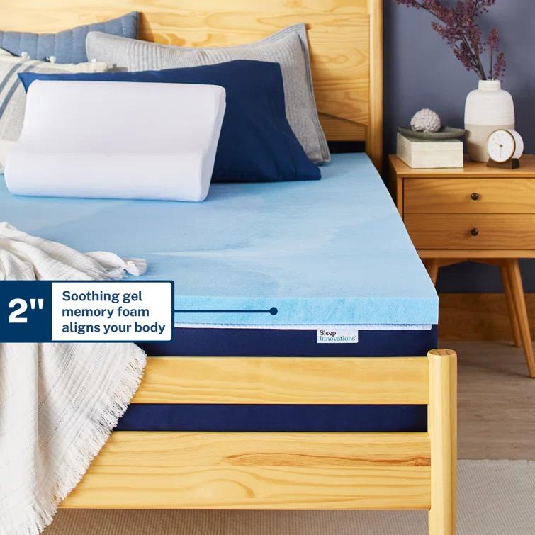 Sleep Innovations 2'' Gel Memory Foam Mattress Topper