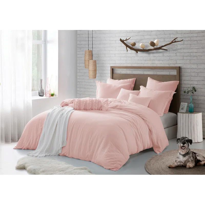 Swift Home Super Soft Crinkle Washed Microfiber Duvet Cover Set
