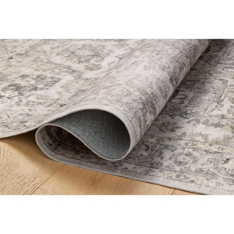 Amber Lewis x Loloi Machine Washable Josie Silver / Natural Area Rug
