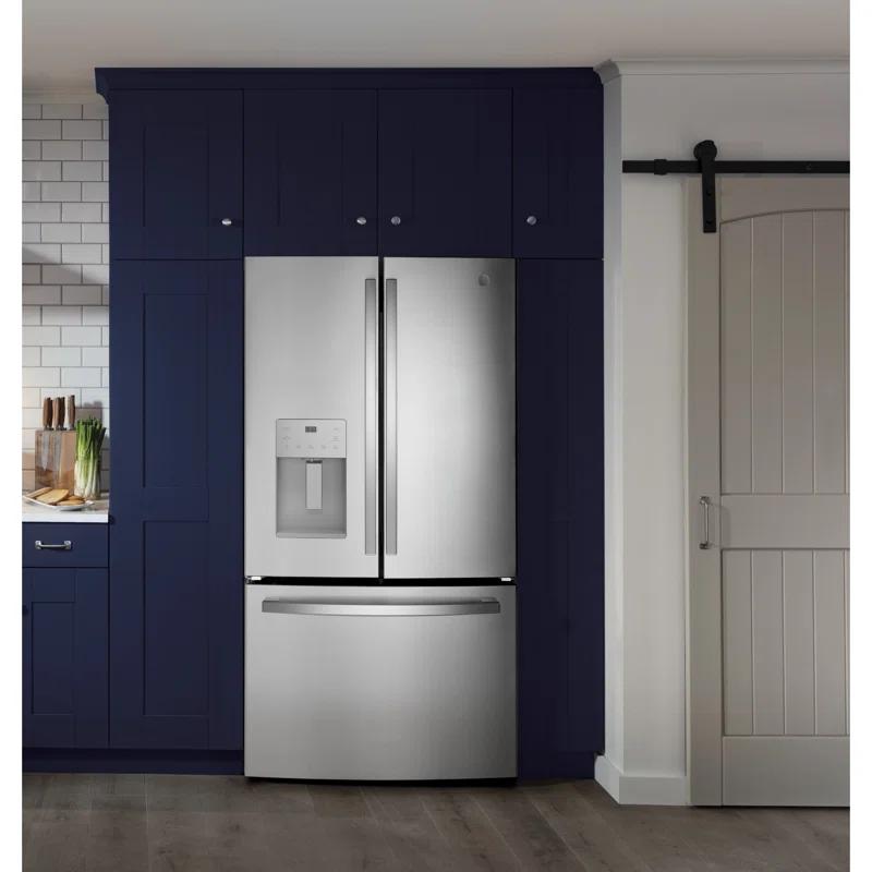 GE Appliances GFE26JYMFS GE Appliances 25.5 Cubic Feet Energy Star Smudge-Resistant French Door Refrigerator with Water and Ice Dispenser