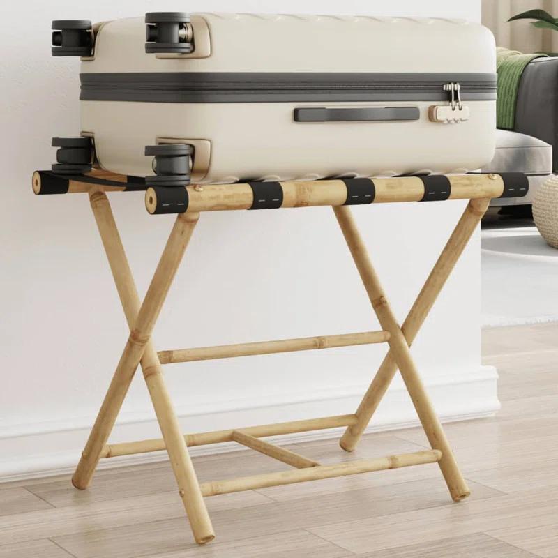 Vidaxl Folding Luggage Rack 24.4"X16.5"X19.9" Bamboo