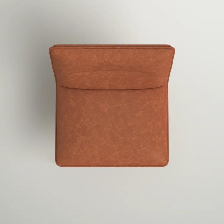 Spencer Faux Leather Armless Lounge Chair