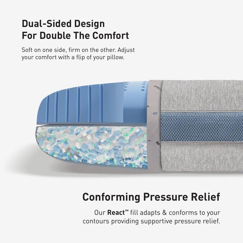 Bedgear Bedgear Flow Performance Pillow - Breathable Bed Pillow - Medium - Washable Cover