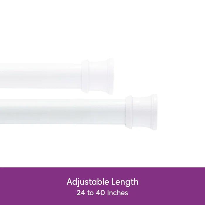 Kenney Twist & Fit Kenney Twist & Fit 24-40 Inch Adjustable Straight Stall Tension Shower Curtain Rod
