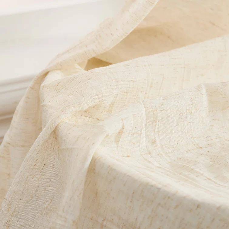 Solid Semi-Sheer Curtain Panels (Set of 2)