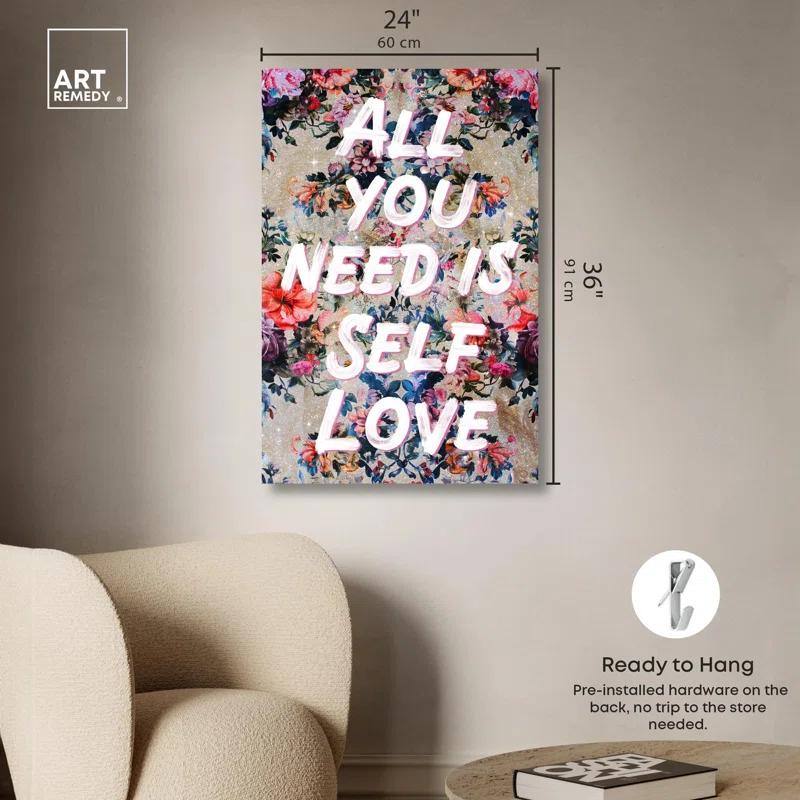 Art Remedy All You Need is Self Love Canvas Trend Pink Wall Art by Art Remedy