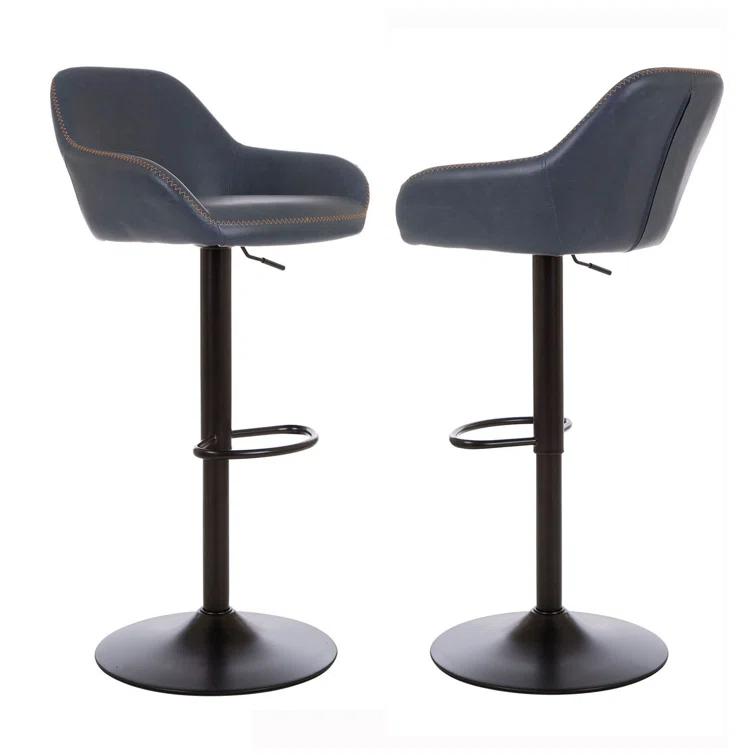 Mistana™ Thibodeaux Swivel Adjustable Height Bar Stool (Set of 2)