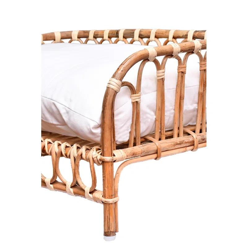 Ebern Designs Wolkey Rattan Pet Bed W/Cushion