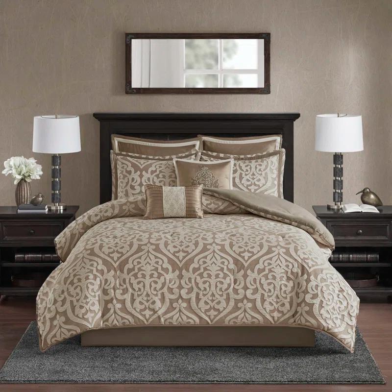 Madison Park Odette Jacquard 8 Piece Comforter Set