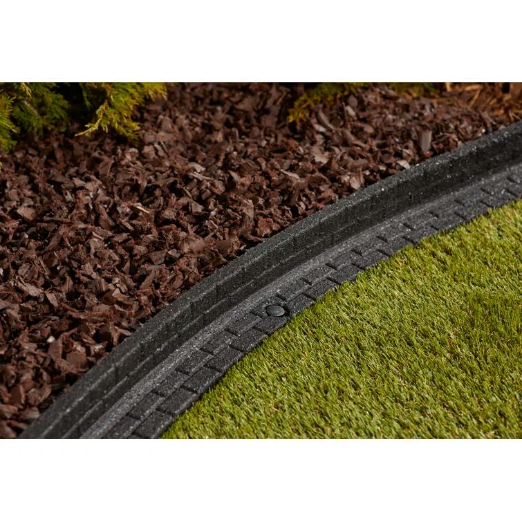 Rubberific 4 ft. Brickface Rubber Landscape Lawn Edging (Set of 6)
