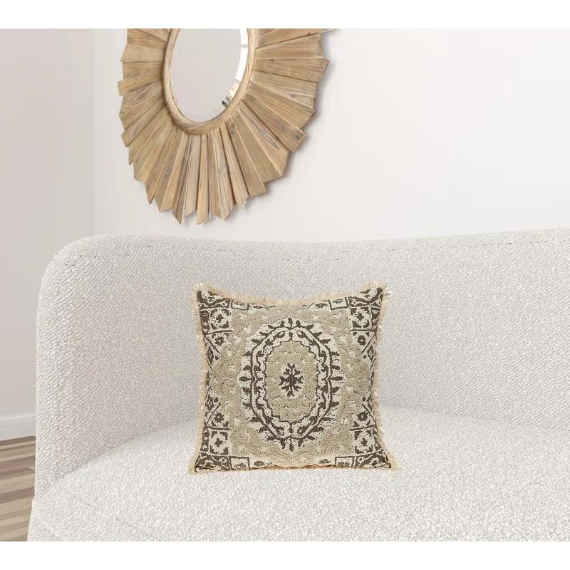 ZeaZu Abstract Cotton Throw Pillow