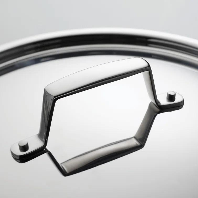 Tramontina Tramontina Utsava Tri-Ply Clad Stainless Steel Kadai with Lid, Kadhai Pot for Indian Cooking