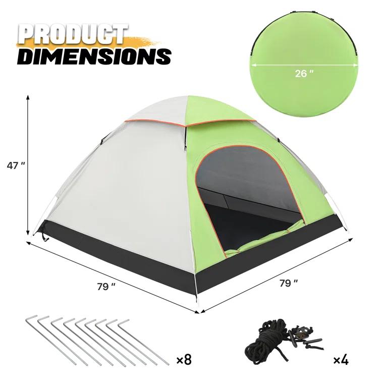 MoNiBloom 2 Person Instant Automatic Pop Up Camping Tent Waterproof Dome Tent with Rain Fly for Outdoor Hiking